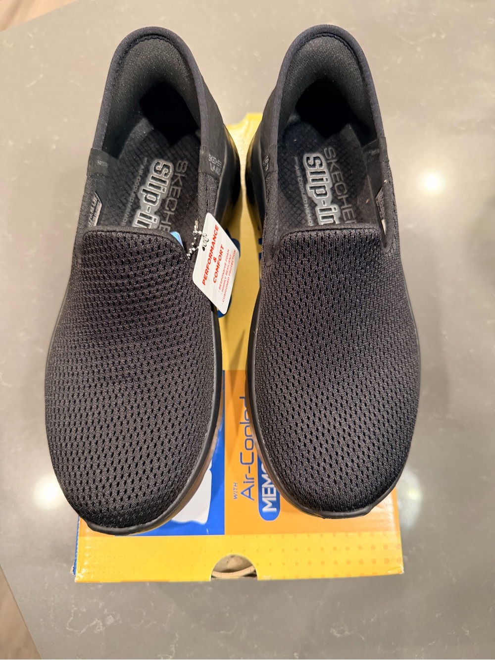 Skechers Men's Black Slip-On Knit Casual Loafers